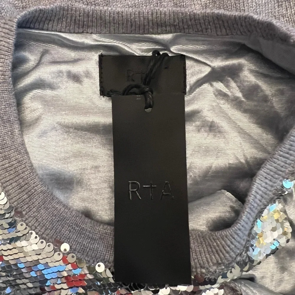 RtA - NWT Teagan Slashed Sequined Cut Out Pullover Sweater Sz L